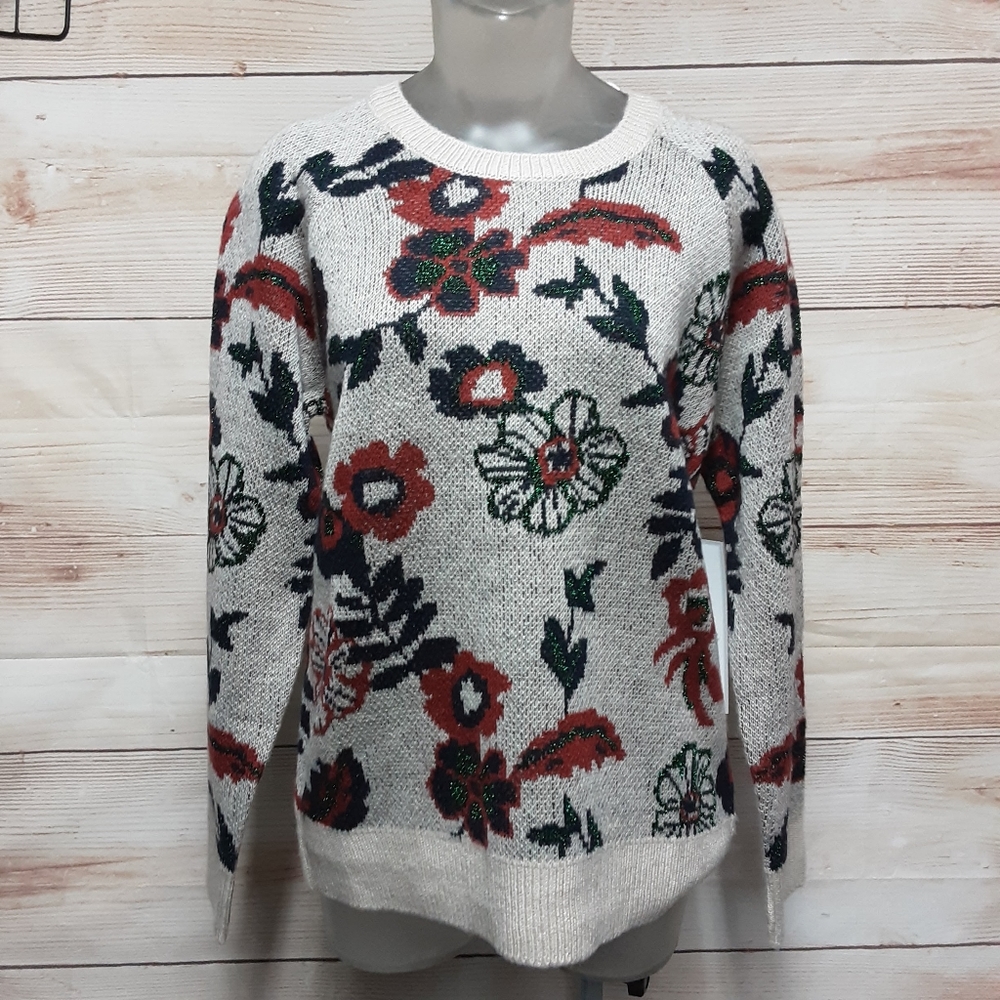 MADISON GREY New York Floral Sweater Size M Floral - Picture 2 of 9